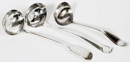 ENGLISH & AMERICAN SILVER PLATE PUNCH LADLES