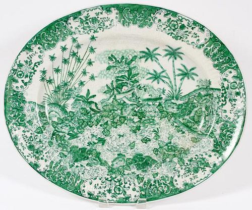 CHINESE GREEN AND WHITE PORCELAIN PLATTER