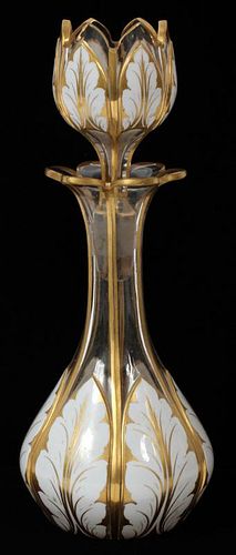 OVERLAY CRYSTAL DECANTER 19TH.C.