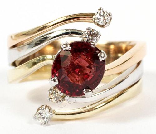1.8CT SPINEL AND DIAMOND RING
