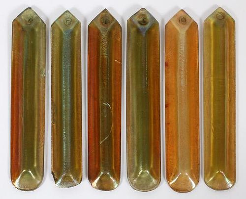TIFFANY STUDIOS GOLD FAVRILE GLASS PRISMS 6 PIECES