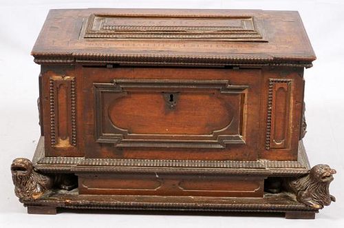 MAHOGANY CARVED CHEST