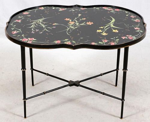 HAND PAINTED WOODEN COFFEE TABLE