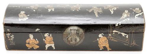 CHINESE BLACK LACQUERED BOX