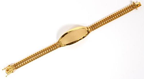 14KT YELLOW GOLD MEDICAL ID TAG BRACELET