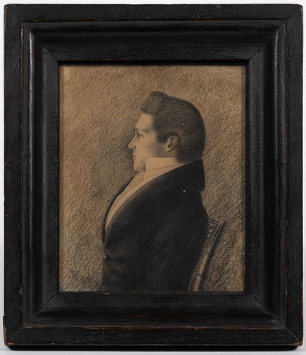 SILON AMOS HENKEL (NEW MARKET, VIRGINIA, 1813-1844), ATTRIBUTED, FOLK ART PORTRAIT