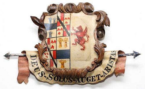 PAINTED WOOD FAMILY CREST