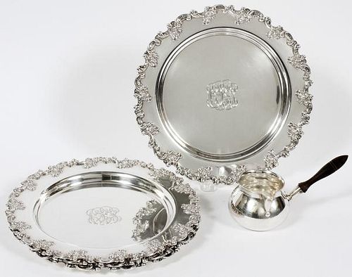 TOWLE SILVERPLATE PLATES AND GRAVY WARMER 5 PIECES
