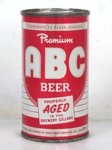1959 ABC Premium Beer 12oz 28-06v Flat Top Can Chicago Illinois