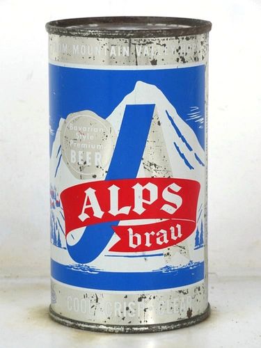 1959 Alps Brau Beer 12oz 30-11 Flat Top Can Fort Wayne Indiana