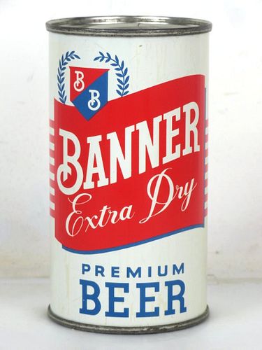1954 Banner Extra Dry Beer 12oz 34-25a Flat Top Can Chicago Illinois