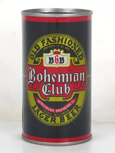 1967 Bohemian Club Beer 12oz 40-25.2 Flat Top Can Potosi Wisconsin