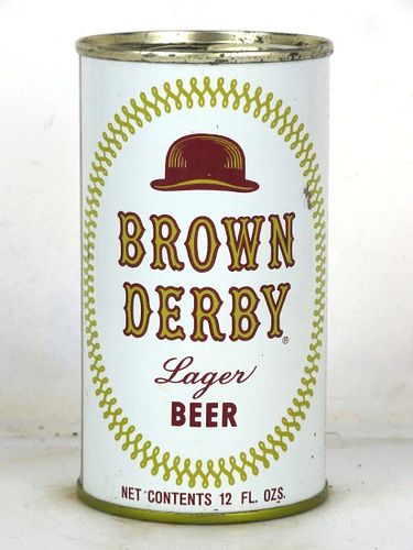 1966 Brown Derby Lager Beer 12oz 42-16 Flat Top Can Los Angeles California
