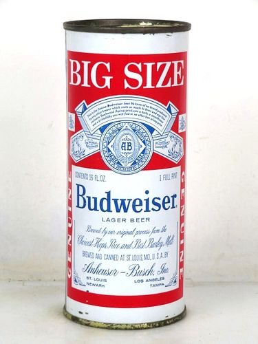 1961 Budweiser Lager Beer 16oz One Pint 226-28.1 Flat Top Can Saint Louis Missouri
