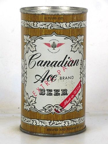 1956 Canadian Ace Beer 12oz 48-10.1 Flat Top Can Chicago Illinois