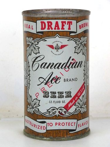 1964 Canadian Ace Draft Beer 12oz 48-18 Flat Top Can Chicago Illinois