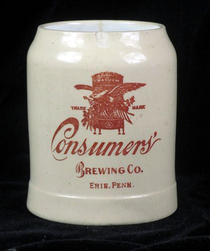 1899 Consumer's Brewing Co. 4½ Inch Tall Stein Erie Pennsylvania