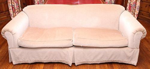 CONTEMPORARY UPHOLSTERED TWO CUSHION SOFA