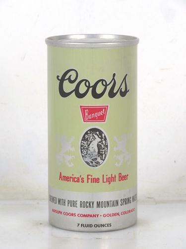 1967 Coors Banquet Beer 7oz 240-02 Flat Top Can Golden Colorado