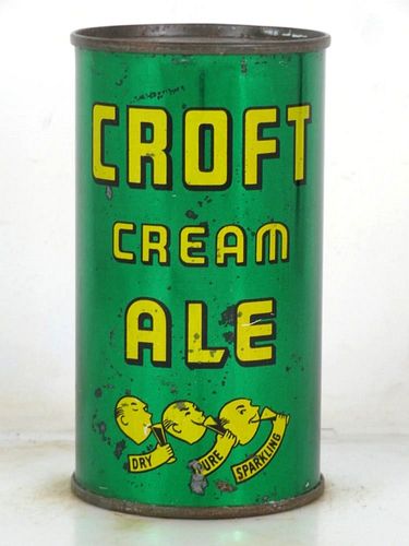 1945 Croft Cream Ale 12oz 52-24 Flat Top Can Boston Massachusetts