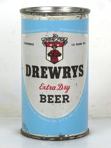 Rare 1955 Drewrys Extra Dry Beer Eyebrows/Chins 12oz 56-37 Flat Top Can South Bend Indiana