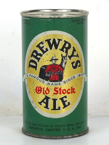 1948 Drewrys Old Stock Ale 12oz 55-28v Unpictured. Flat Top Can South Bend Indiana
