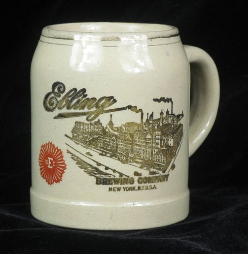 1910 Ebling Brewery Factory Scene Stein New York New York
