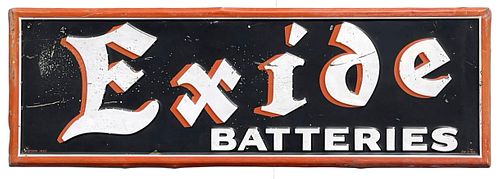 1934 Exide Batteries 48 inch Tin Sign