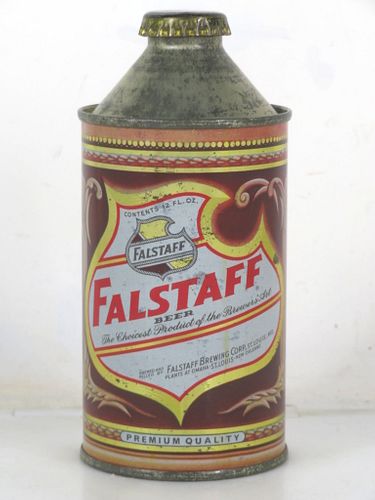 1950 Falstaff Beer 12oz 161-29 High Profile Cone Top Omaha Nebraska