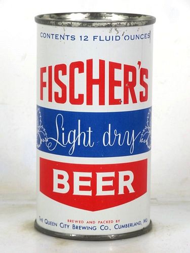 1952 Fischer's Light Dry Beer 12oz 63-27.2 Flat Top Can Cumberland Maryland