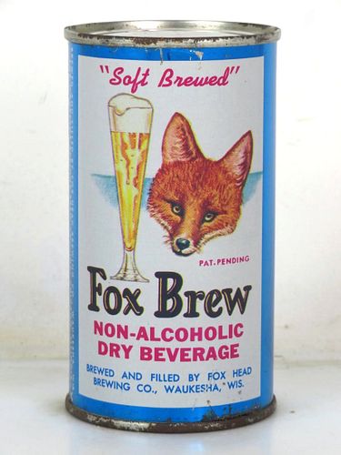 1960 Fox Brew Dry Beverage 12oz 64-36 Flat Top Can Waukesha Wisconsin