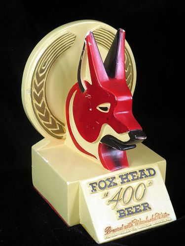 1948 Fox Head "400" Beer Chalk Statue Waukesha Wisconsin