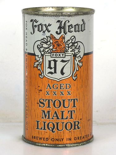1959 Fox Head Stout Malt Liquor 12oz 66-19 Flat Top Can Waukesha Wisconsin