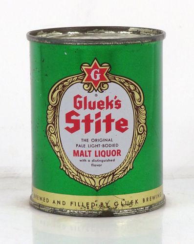 1953 Gluek's Stite Malt Liquor 8oz 241-06b Flat Top Can Minneapolis Minnesota