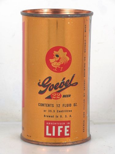 1956 Goebel 22 Beer LIFE 12oz 71-03.1 Flat Top Can Detroit Michigan