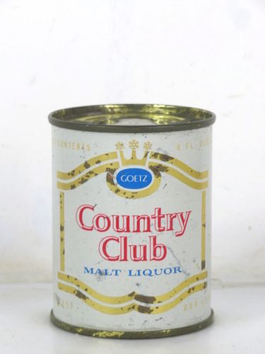 1957 Goetz Country Club Malt Liquor 8oz 240-23 Flat Top Can St. Joseph Missouri