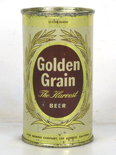 1963 Golden Grain Beer 12oz 73-15.3b Flat Top Can Los Angeles California