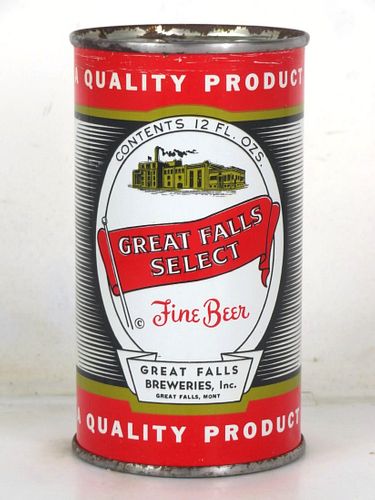 1952 Great Falls Select Beer 12oz 74-22 Flat Top Can Great Falls Montana