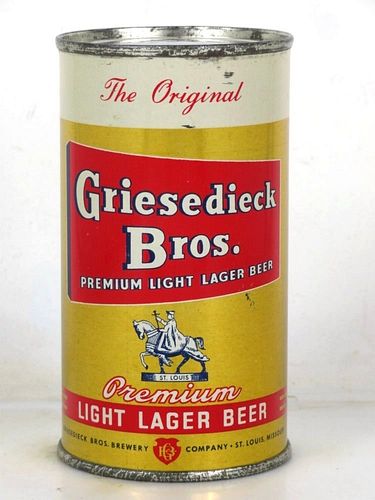 1950 Griesedieck Bros. Beer 12oz 76-13 Flat Top Can Saint Louis Missouri
