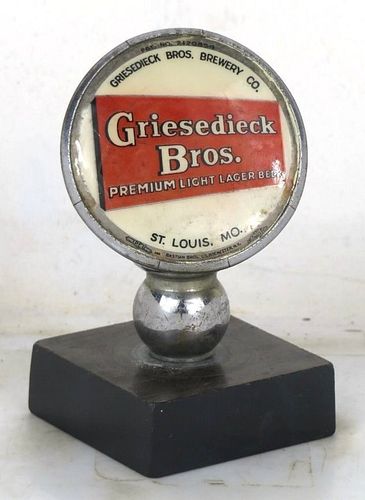 1947 Griesedieck Bros. Light Lager Beer Ball Tap Knob Saint Louis Missouri