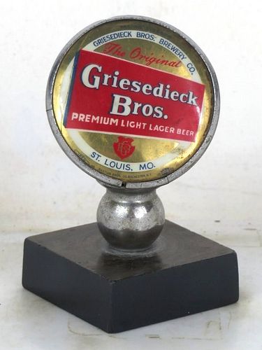 1945 Griesedieck Bros. Light Lager Beer Ball Tap Knob Saint Louis Missouri