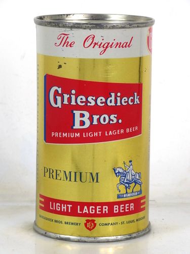 1953 Griesedieck Bros. Premium Light Lager Beer 12oz 76-14 Flat Top Can Saint Louis Missouri