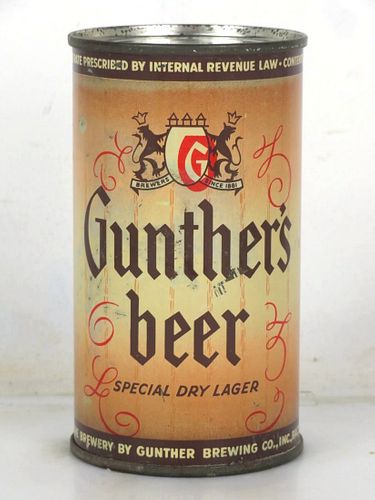 1946 Gunther's Special Dry Lager Beer (error) 12oz 78-21 Flat Top Can Baltimore Maryland