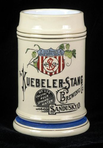 1898 Kuebeler Stang Brewery Beer Stein Sandusky Ohio