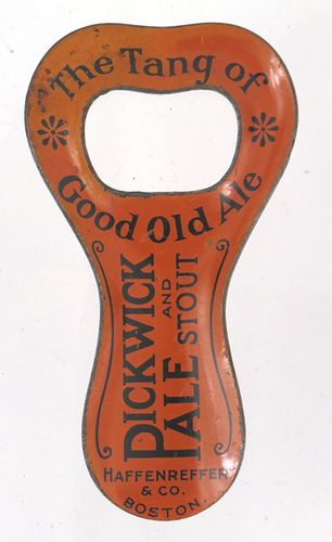 1910 Pickwick Ale and Stout Lithographed Tin Opener M-1 Boston Massachusetts