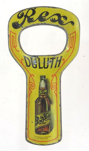 1910 Rex Moose Beer Lithographed Tin Opener M-1 Duluth Minnesota