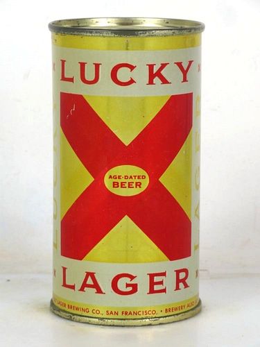 1960 Lucky Lager Beer 11oz 93-20 Flat Top Can San Francisco California