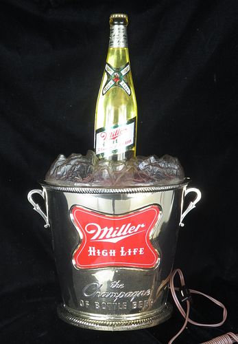 1962 Miller High Life Beer Illuminated Champagne Bucket Milwaukee Wisconsin