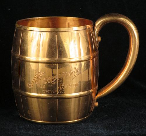 1926 Monarch Brew Copper Mug 3½ Inch Tall Chicago Illinois