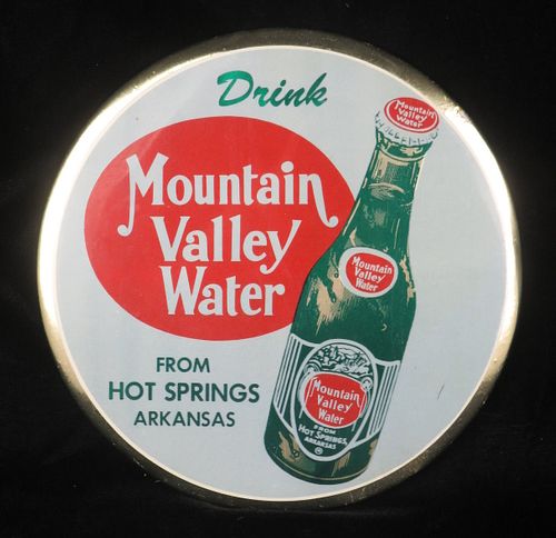 1948 Mountain Valley Water Hot Springs Arkansas TOC 9-Inch Button Sign